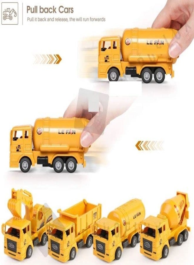 Hemtik Unbreakable Excavator, Mixture, Dumper & Tank Construction Engineering Toy Vehicle for Children (Pack of 4)(Yellow) - Image 2